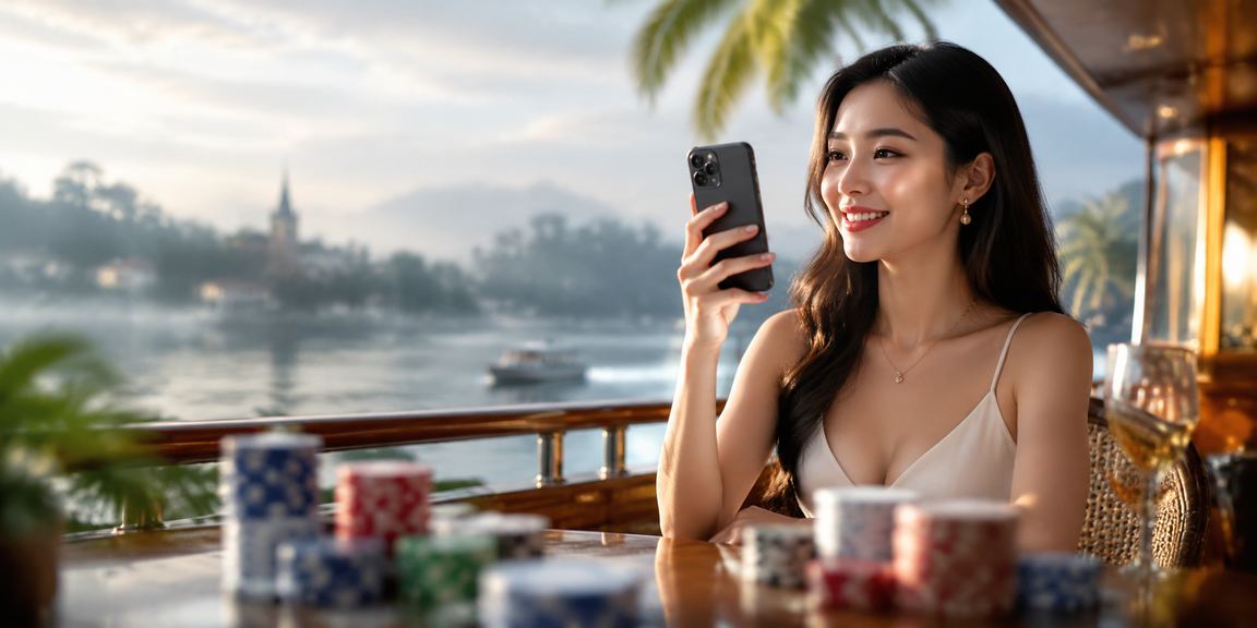 Người chơi thư giãn với điện thoại tại quán cà phê Đà Lạt, trải nghiệm giải trí có kiểm soát